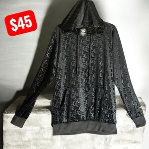 Crooks & Castles Black Velvet Tessellation Hoodie